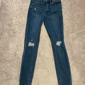 Judy Blue Midnight Blue Ripped Skinny Jeans